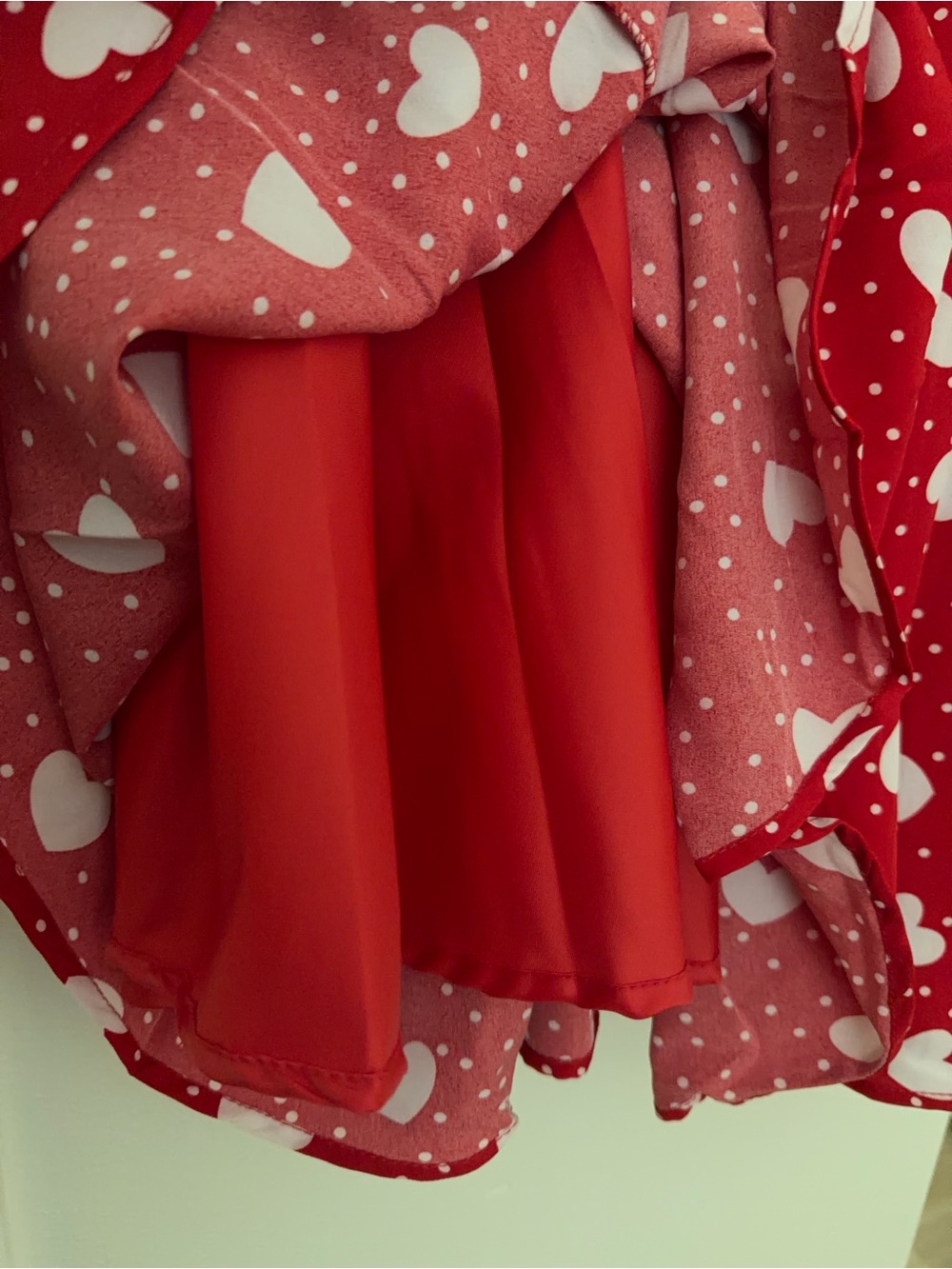 Red Heart Print Circle Skirt - Women's Skater Skirt - Picture 2 of 9